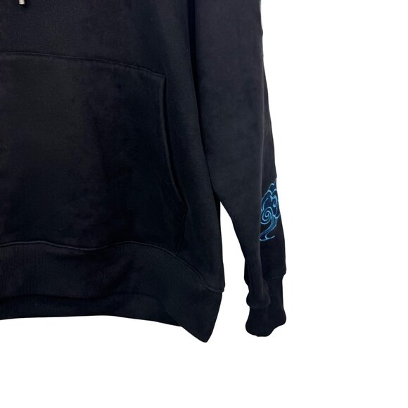 Oni by Bibisama Black Embroidered Anime Style Pullover Hoodie Men's Size M/L - Picture 9 of 14